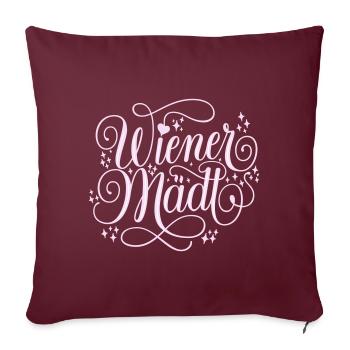 Wiener Mädl - Sofakissenbezug 45 x 45 cm - Burgunderrot - Vorne