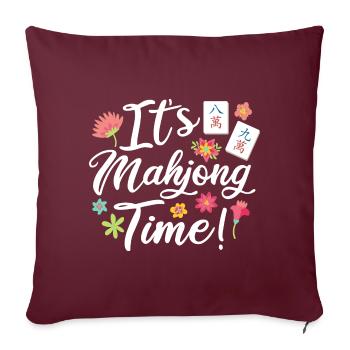 Cadeau pour les fans de Mahjong - Housse de coussin décorative 45 x 45 cm - bordeaux - Devant
