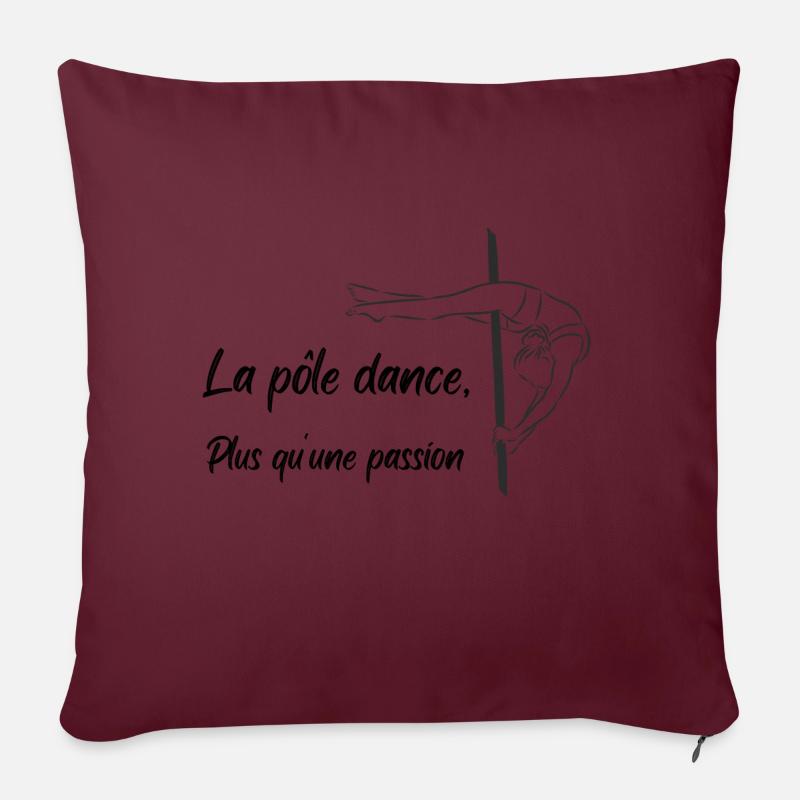 La pôle dance passions - Housse de coussin décorative 45 x 45 cm - bordeaux