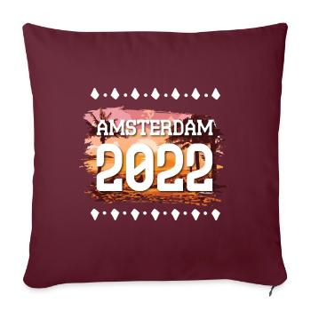 Amsterdam 2022 - Housse de coussin décorative 45 x 45 cm - bordeaux - Devant