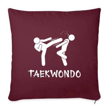 Taekwondo - Housse de coussin décorative 45 x 45 cm - bordeaux - Devant