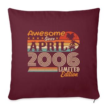 Les légendes sont nées en avril 2006 - Housse de coussin décorative 45 x 45 cm - bordeaux - Devant
