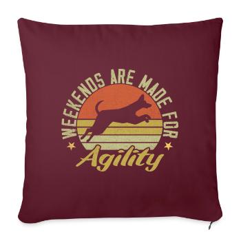 Weekends Are Made For Agility Dog Training Agility - Housse de coussin décorative 45 x 45 cm - bordeaux - Devant