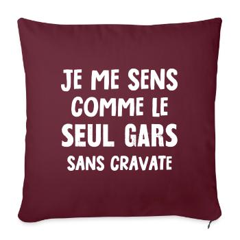 le seul gars sans cravate - Housse de coussin décorative 45 x 45 cm - bordeaux - Devant