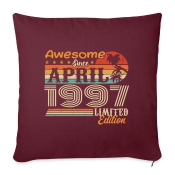 Les légendes sont nées en avril 1997 - Housse de coussin décorative 45 x 45 cm - bordeaux - Devant