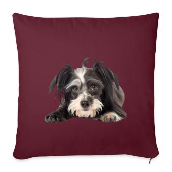 Chinese Crested - Sofakissenbezug 45 x 45 cm - Burgunderrot - Vorne