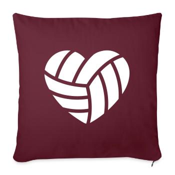 Cœur de volleyball - Housse de coussin décorative 45 x 45 cm - bordeaux - Devant