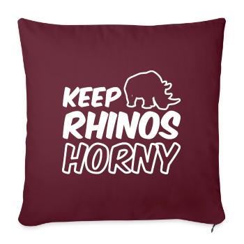 Gardez les rhinocéros excités - Housse de coussin décorative 45 x 45 cm - bordeaux - Devant