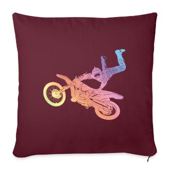 Motocross Silhouette - Housse de coussin décorative 45 x 45 cm - bordeaux - Devant