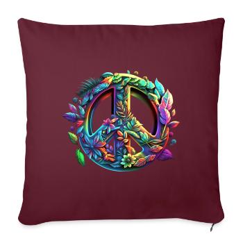 Symbole de paix, signe de paix, paix, liberté - Housse de coussin décorative 45 x 45 cm - bordeaux - Devant