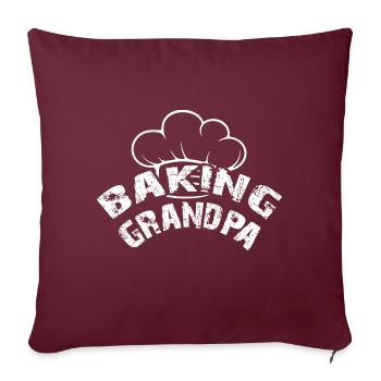 Der backende Großvater - Opa backt Brot - Sofakissenbezug 45 x 45 cm - Burgunderrot - Vorne