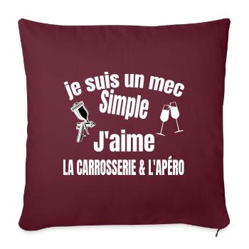 carrosserie et apéro - Housse de coussin décorative 45 x 45 cm - bordeaux - Devant