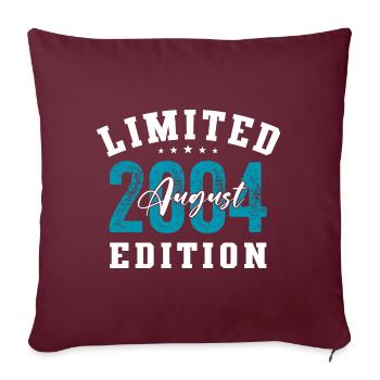 20ème anniversaire original août 2004 millésime 2004 - Housse de coussin décorative 45 x 45 cm - bordeaux - Devant