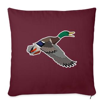 Motif colvert - Housse de coussin décorative 45 x 45 cm - bordeaux - Devant