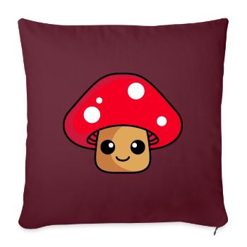 Pilz Comic - Sofakissenbezug 45 x 45 cm - Burgunderrot - Vorne