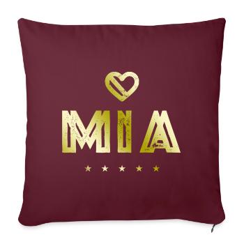 Mia Herz - Sofakissenbezug 45 x 45 cm - Burgunderrot - Vorne