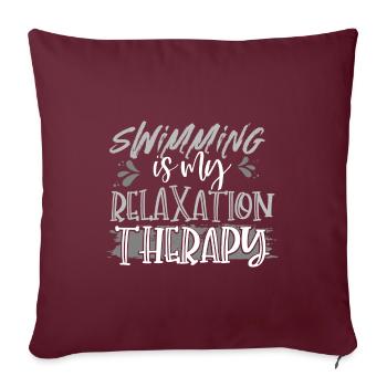 Cadeaux de nageur La natation est ma thérapie de relaxation - Housse de coussin décorative 45 x 45 cm - bordeaux - Devant