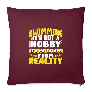 Nageur Cadeau Natation Pas Hobby Évasion de - Housse de coussin décorative 45 x 45 cm - bordeaux - Devant