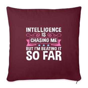 Intelligence sarcastique me poursuivant en le battant si bien - Housse de coussin décorative 45 x 45 cm - bordeaux - Devant