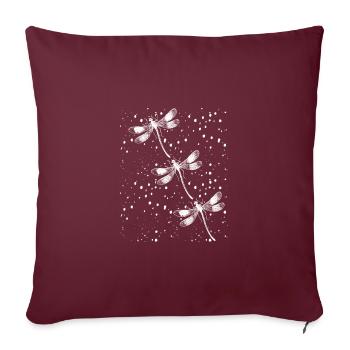 Libellules Amoureux de la Nature Cadeau Libellule - Housse de coussin décorative 45 x 45 cm - bordeaux - Devant