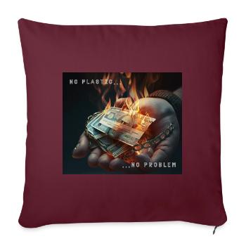 Pas de plastique, pas de problème - Housse de coussin décorative 45 x 45 cm - bordeaux - Devant