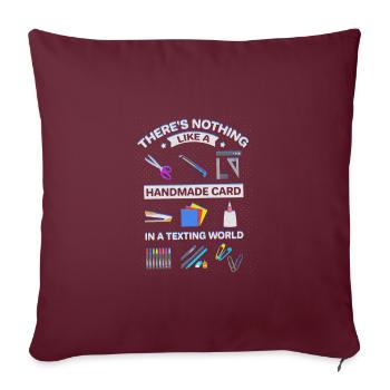 Rien de tel que la carte faite à la main dans la société des textos - Housse de coussin décorative 45 x 45 cm - bordeaux - Devant