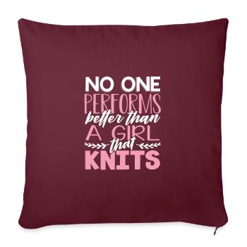Cadeau de tricot de fille Personne ne fait mieux que - Housse de coussin décorative 45 x 45 cm - bordeaux - Devant