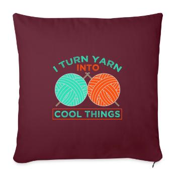Les cadeaux de tricot transforment le fil en choses cool Tricoter - Housse de coussin décorative 45 x 45 cm - bordeaux - Devant