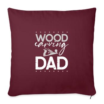 Sculpture sur bois Papa Cadeau Sculpture sur bois Idée cadeau - Housse de coussin décorative 45 x 45 cm - bordeaux - Devant