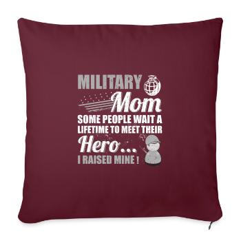 Cadeau de maman militaire élevé mon héros fière maman de - Housse de coussin décorative 45 x 45 cm - bordeaux - Devant