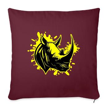 Tête d’animal de rhinocéros - Housse de coussin décorative 45 x 45 cm - bordeaux - Devant