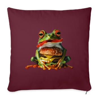 Frosch - Sofakissenbezug 45 x 45 cm - Burgunderrot - Vorne