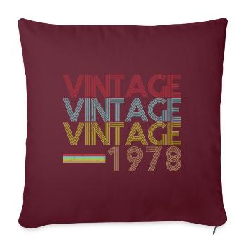 Année de naissance du millésime 1978 - Housse de coussin décorative 45 x 45 cm - bordeaux - Devant