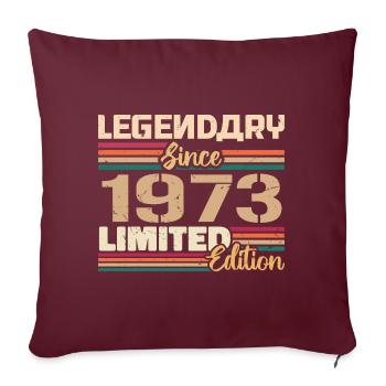 1973 Millésime 1973 Anniversaire Né en 1973 - Housse de coussin décorative 45 x 45 cm - bordeaux - Devant