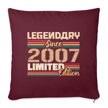 Millésime 2007 2007 Anniversaire né en 2007 - Housse de coussin décorative 45 x 45 cm - bordeaux - Devant