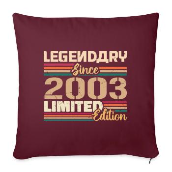 Millésime 2003 2003 Anniversaire né en 2003 - Housse de coussin décorative 45 x 45 cm - bordeaux - Devant