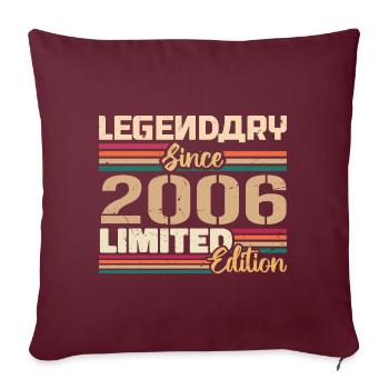 Millésime 2006 2006 Anniversaire Né en 2006 - Housse de coussin décorative 45 x 45 cm - bordeaux - Devant
