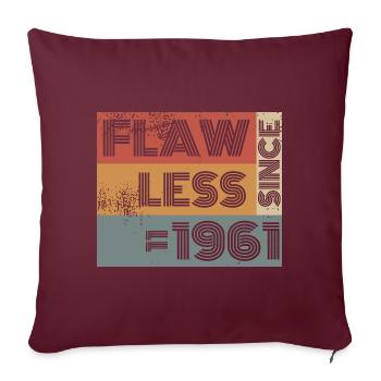 63. Anniversaire Sans défaut depuis 11/1961 - Housse de coussin décorative 45 x 45 cm - bordeaux - Devant