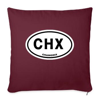 CHX Chamonix - Housse de coussin décorative 45 x 45 cm - bordeaux - Devant