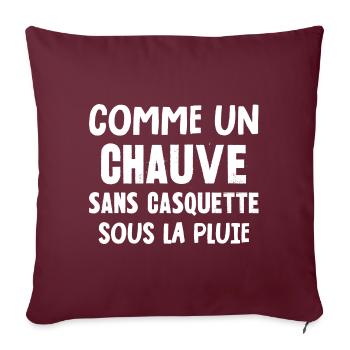 comme un chauve - Housse de coussin décorative 45 x 45 cm - bordeaux - Devant