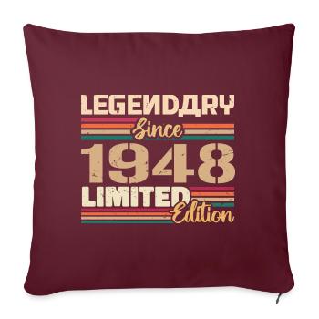 1948 Millésime 1948 Anniversaire Né En 1948 - Housse de coussin décorative 45 x 45 cm - bordeaux - Devant