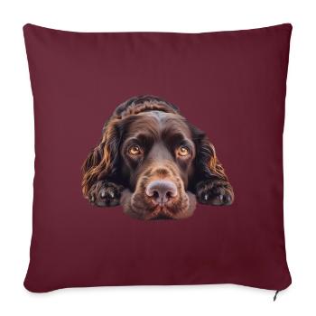 Field Spaniel - Sofakissenbezug 45 x 45 cm - Burgunderrot - Vorne
