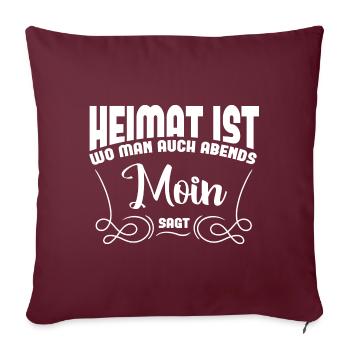 La maison est où l’on dit moin le soir - Housse de coussin décorative 45 x 45 cm - bordeaux - Devant