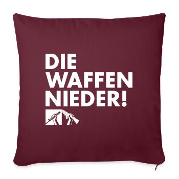 DIE WAFFEN NIEDER! - Sofakissenbezug 45 x 45 cm - Burgunderrot - Vorne