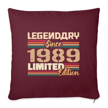Millésime 1989 1989 Anniversaire né en 1989 - Housse de coussin décorative 45 x 45 cm - bordeaux - Devant