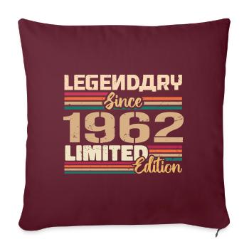 1962 Millésime 1962 Anniversaire Né En 1962 - Housse de coussin décorative 45 x 45 cm - bordeaux - Devant