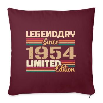 1954 Millésime 1954 Anniversaire Né En 1954 - Housse de coussin décorative 45 x 45 cm - bordeaux - Devant