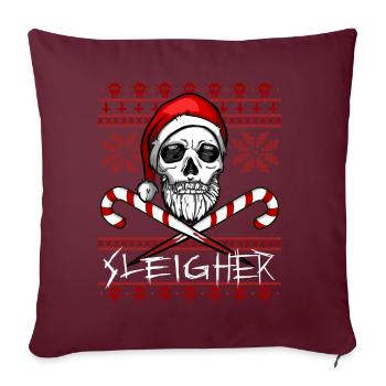 Sleigher Ugly Christmas Sweater - Sofakissenbezug 45 x 45 cm - Burgunderrot - Vorne
