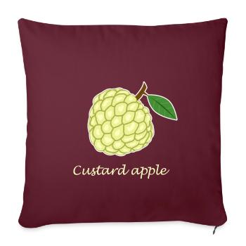 Custart Apfel Zimt Frucht vergan comic Geschenk - Sofakissenbezug 45 x 45 cm - Burgunderrot - Vorne
