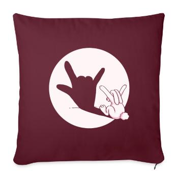 lapin métal rock n roll diable cadeau de Pâques - Housse de coussin décorative 45 x 45 cm - bordeaux - Devant
